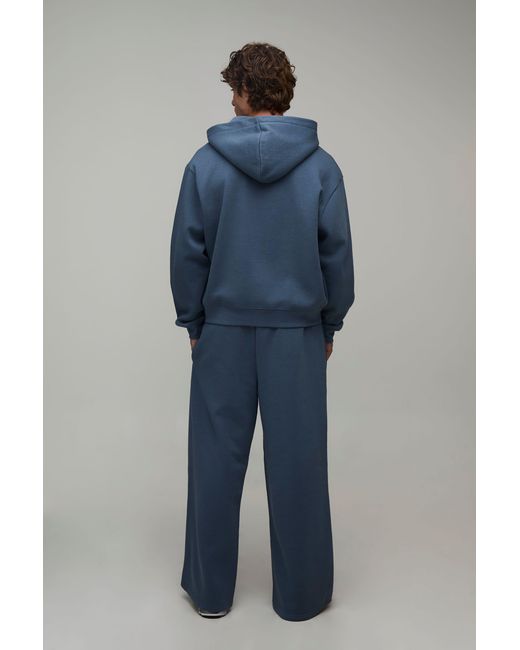 BoohooMAN Blue Essential Wide Leg Jogger for men