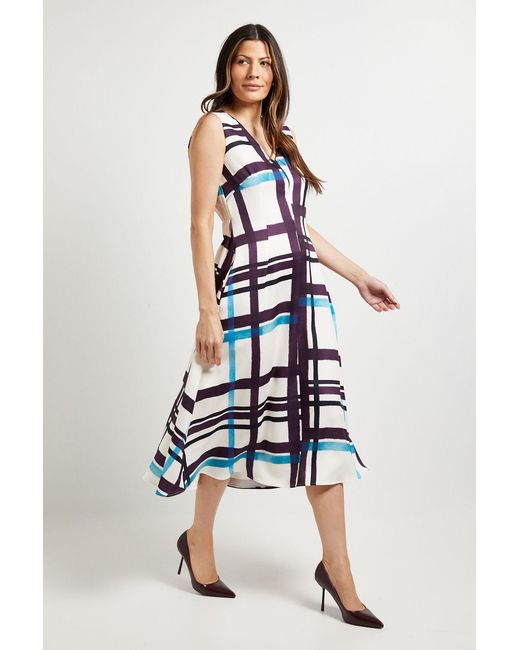 PRINCIPLES Blue Trapeze Midi Dess