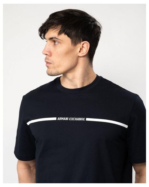 Armani Exchange Black Stripe Logo T-Shirt for men
