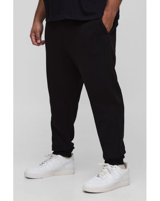 BoohooMAN Black Plus Basic Slim Fit Sweatpants for men