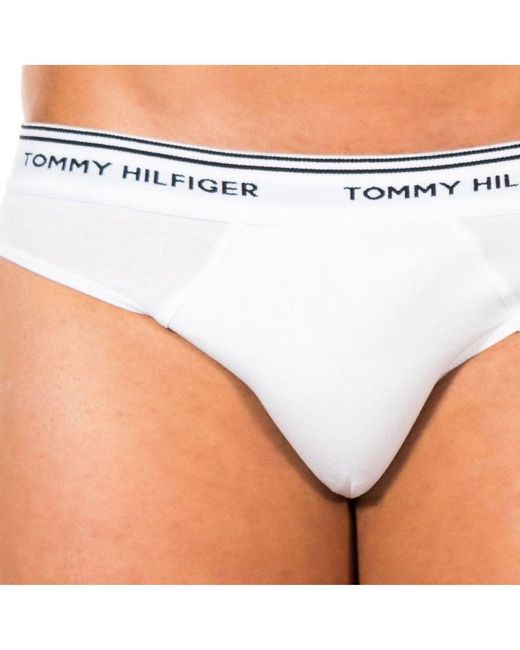Tommy Hilfiger White Pack-3 Slips Breathable Fabric And Anatomical Front 1U87902156 for men
