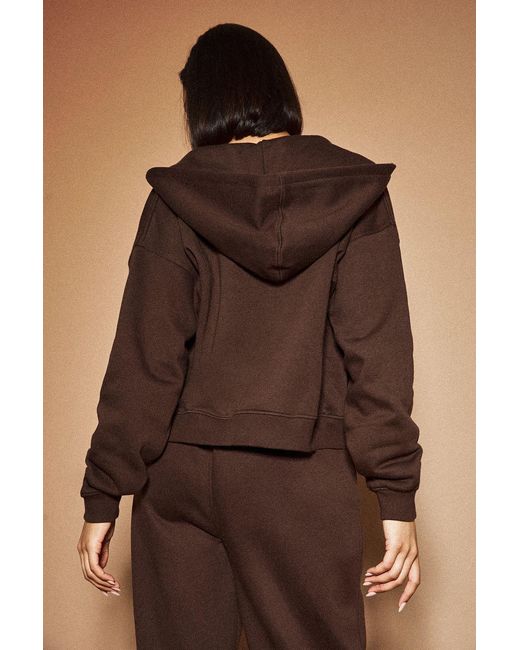 DSGN Studio Black Boxy Zip Through Hoodie