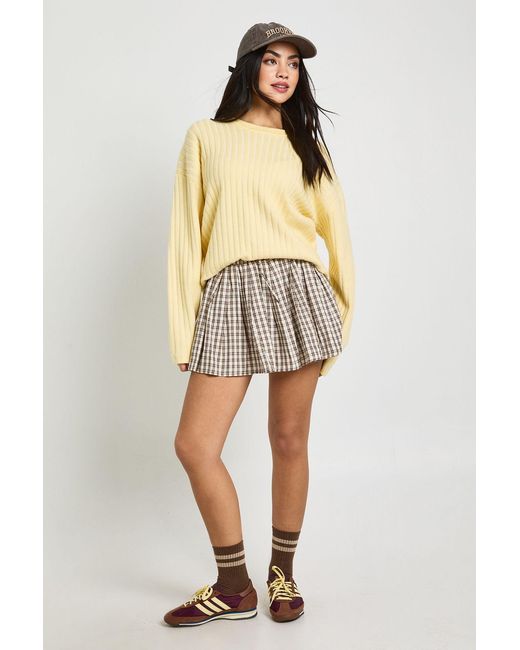 Boohoo Yellow Stripe Knit Oversized Jumper