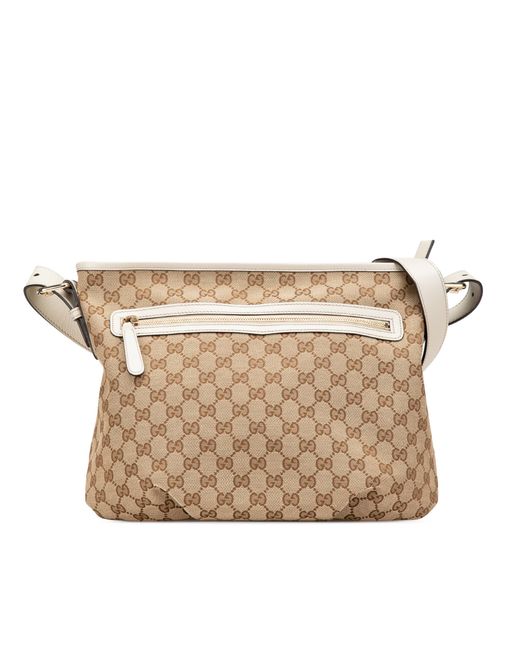 Gucci Natural Gg Canvas Crossbody Bag