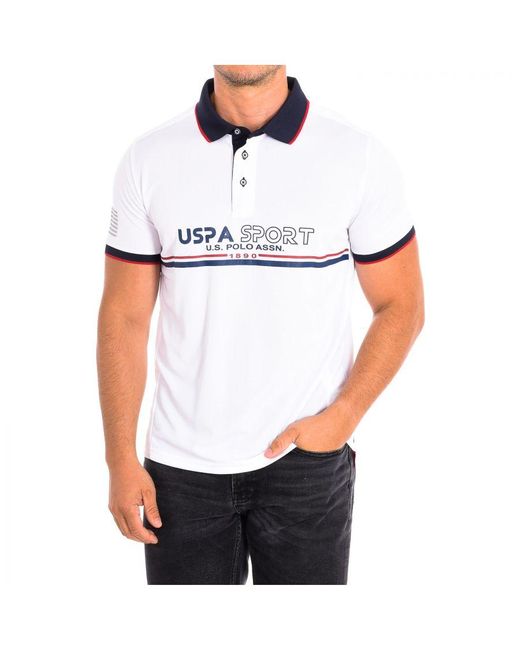 U.S. POLO ASSN. White Short Sleeve Sports 61798 for men