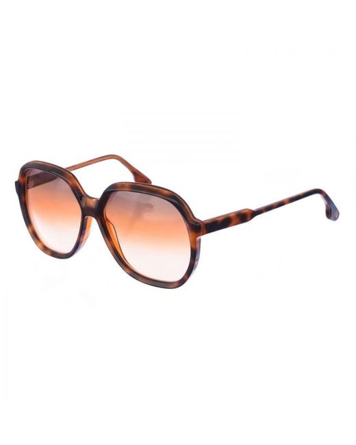 Victoria Beckham Brown Butterfly-Shaped Acetate Sunglasses Vb625S