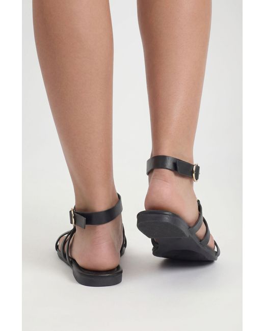 Boohoo Natural Gladiator Ring Hardware Detail Sandals