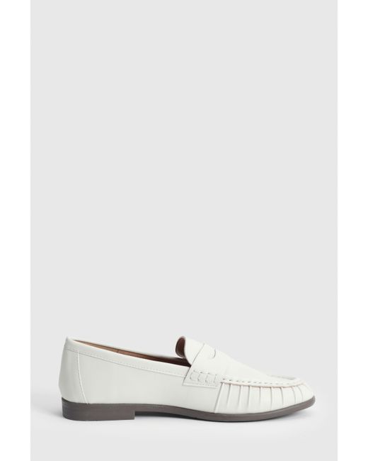 Oasis White Grace Faux Leather Grandad Loafers