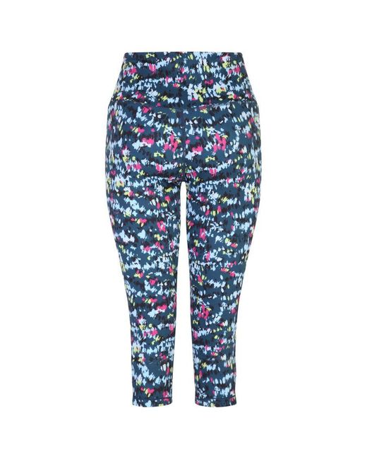 Dare 2b Blue Ladies Influential Dash Print 3/4 Leggings (Moonlight Denim)