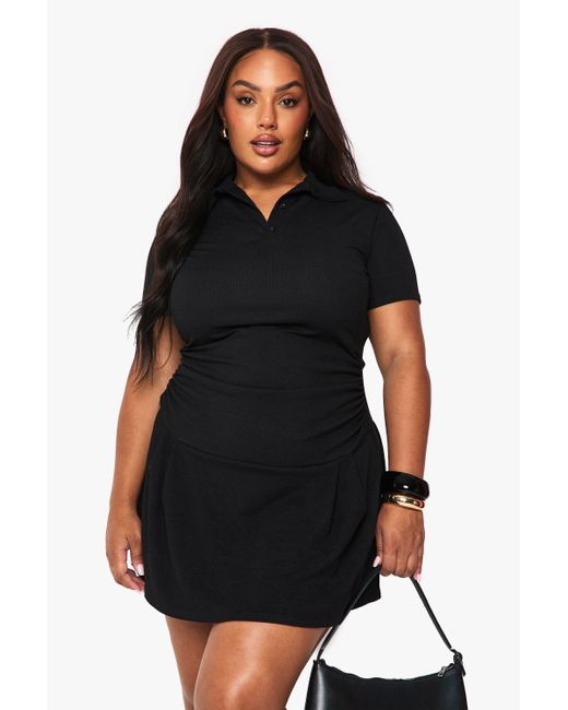 Shirt Dress Boohoo Plus Size Clothing Boohoo Curvy T Shirt Dress Boohoo  Plus Collar Button Detail