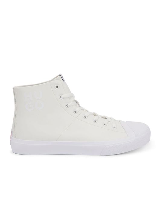 HUGO Dyer Hi-top Trainers In Wit in het White voor heren