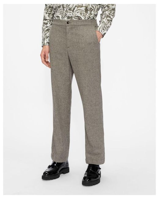 Ted Baker Natural Shuttle Leyden Fit Flannel Trousers, Chocolate for men