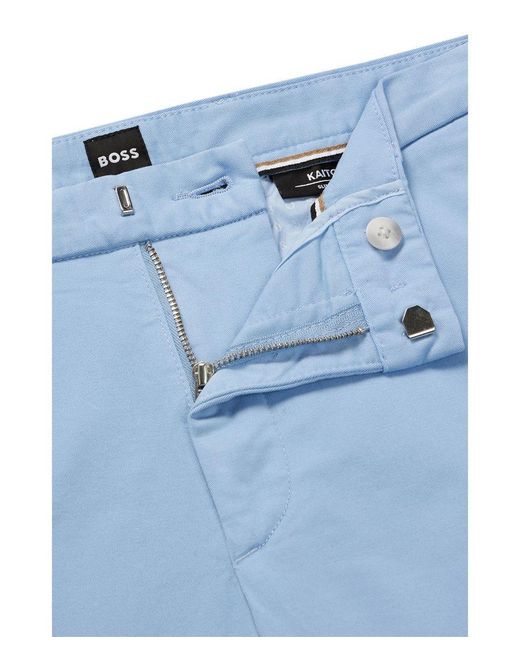 Boss Blue Kaito 1 Cotton Trousers Open for men
