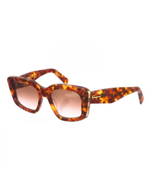 Ferragamo Brown Square Shaped Acetate Sunglasses Sf1024S