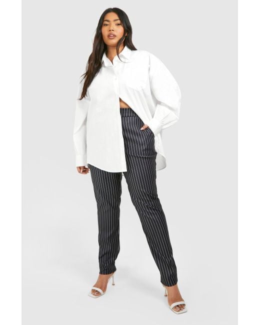 Super Stretch Boohoo Curve Trousers Boohoo Plus Size Black Trousers Boohoo  Plus Textured Ruched Top