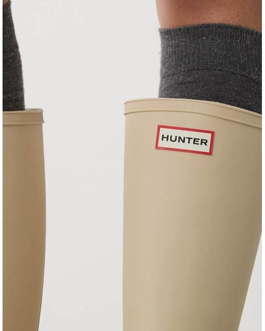 Hunter White Downpour Tall Wellington Boots