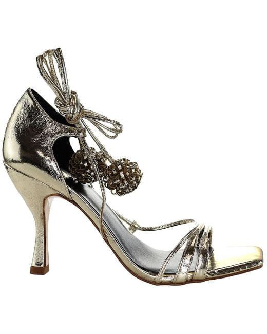 Ted Baker Metallic Hilaray Pom Pom Sandals