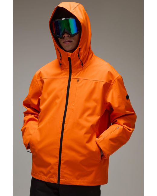 BoohooMAN Orange Active Ski Waterproof Shell Jacket for men
