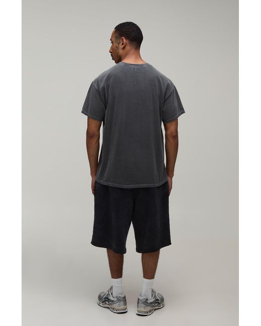 BoohooMAN Gray Oversized Washed Johnny Cash Print T-Shirt for men