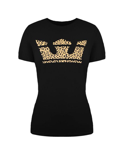 Supra Black Leopard Print Crown T-Shirt 192232 045