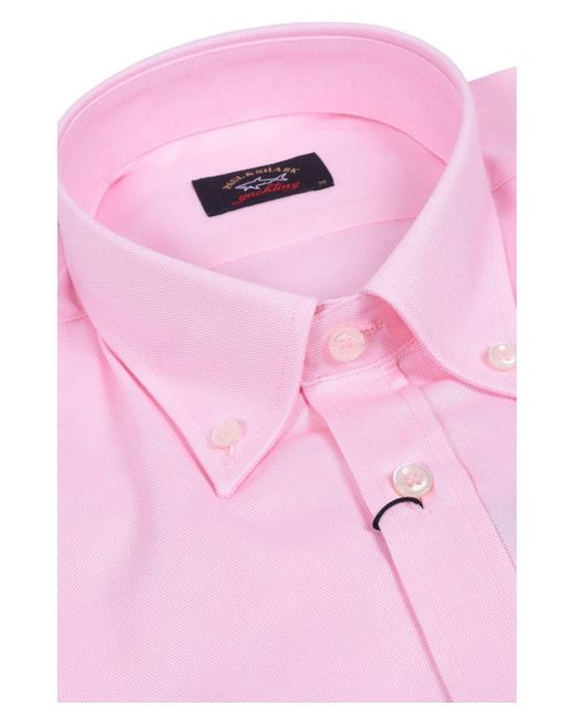 Paul & Shark Pink And Long Sleeved Shirt for men