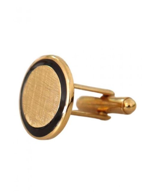 Dolce & Gabbana Metallic Plated Brass Round Pin Cufflinks for men