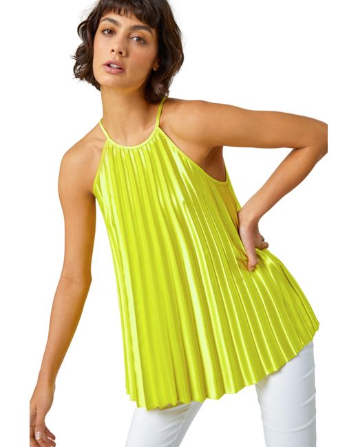 Roman Green Pleated Halter Neck Top