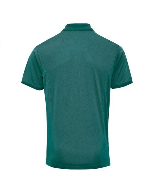 PREMIER Green Coolchecker Pique Short Sleeve Polo T-Shirt (Bottle) for men