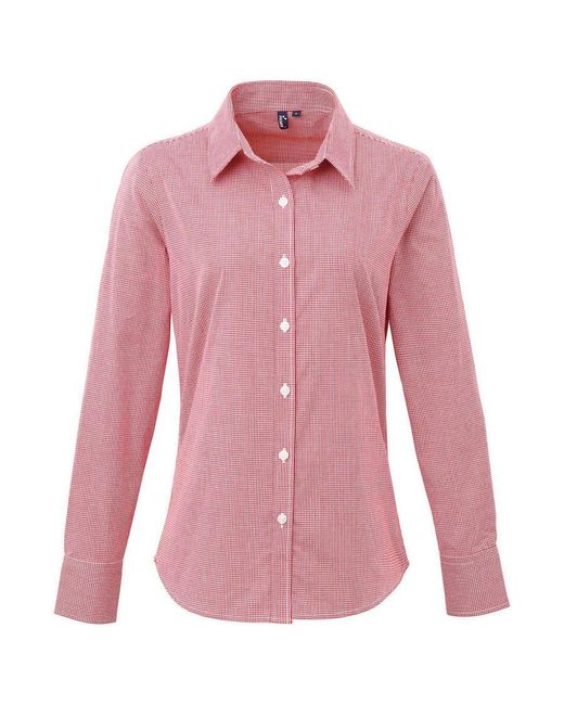 PREMIER Pink Ladies Gingham Long-Sleeved Shirt (/)