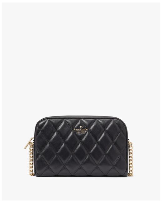 Kate Spade Black Carey Smooth Quilted Leather Mini Camera Bag