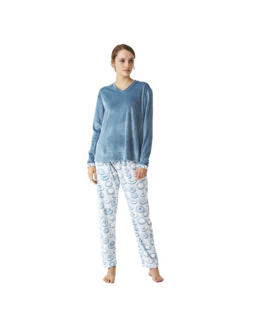 J And J Brothers Blue Long Sleeve Pajamas Jjbdp0501