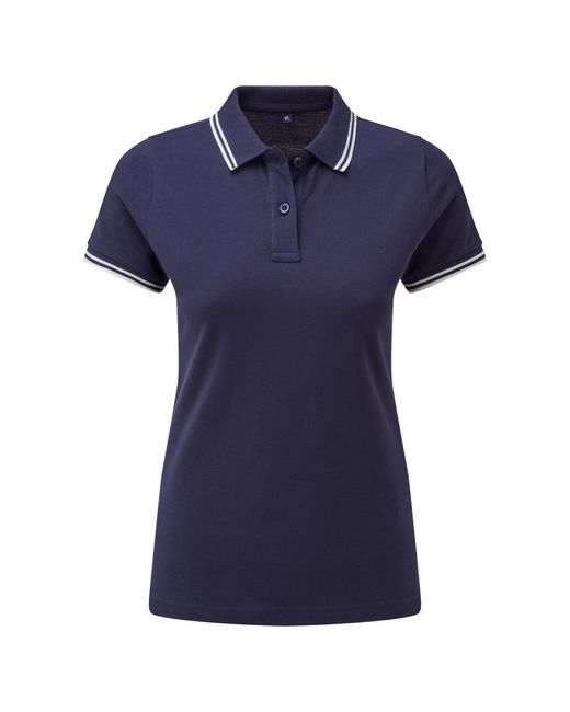 Asquith & Fox Blue Ladies Classic Fit Tipped Polo