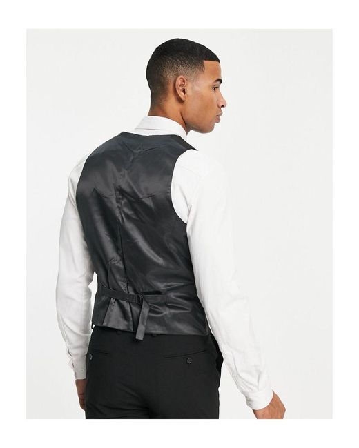 Noak White 'Camden' Skinny Premium Fabric Suit Waistcoat for men