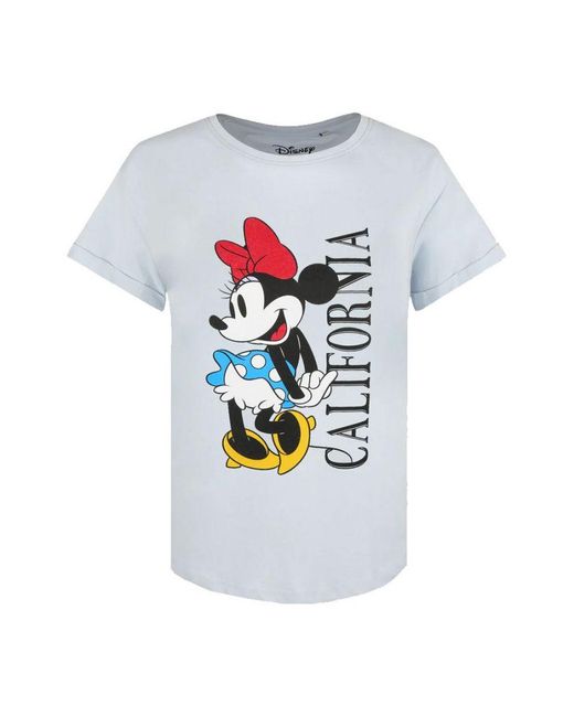 Disney California Minnie Mouse T-shirt (hemelsblauw) in het White