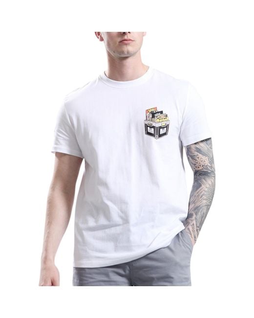 Weekend Offender White T Shirt Diggin Summer Short Sleeve Crew Neck New Tee for men