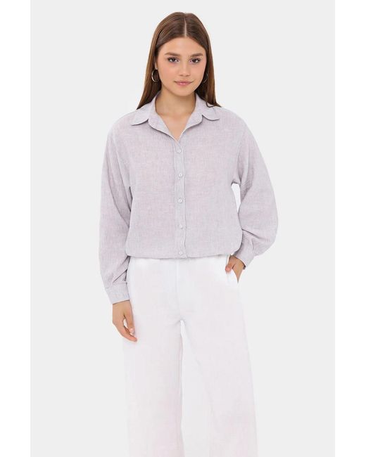 Hiccup Purple Buttoned Long Sleeve Relaxed Shirt