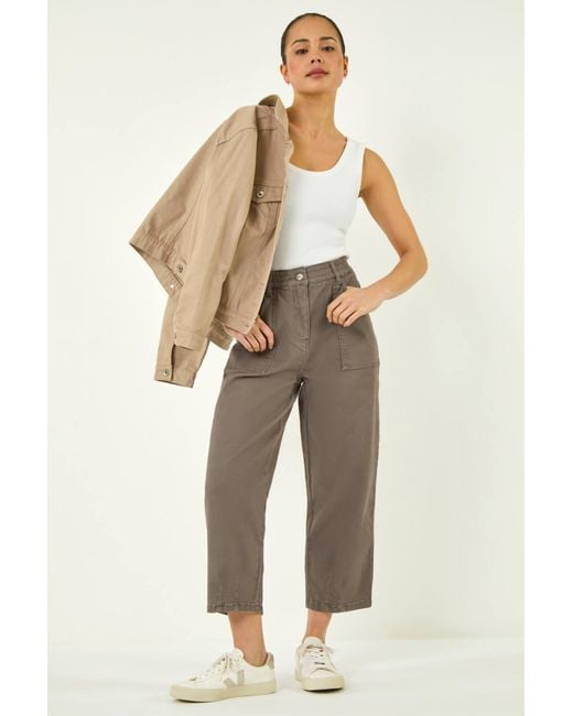 Roman Natural Petite Pocket Front Cropped Jeans
