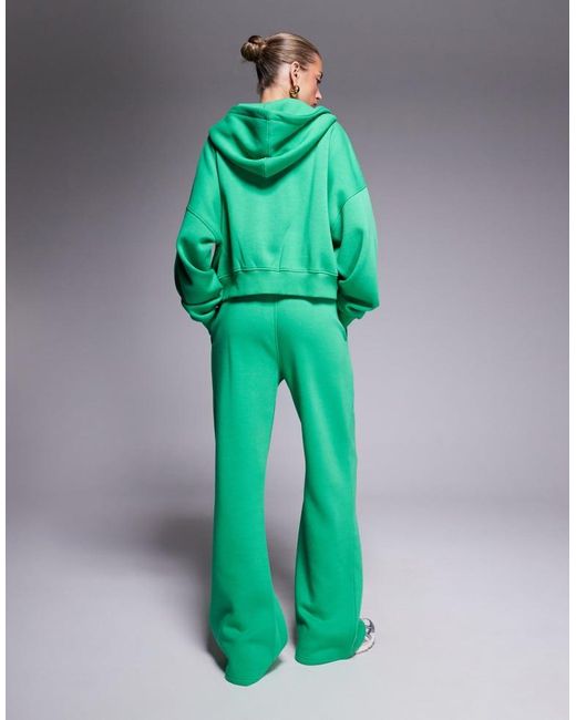 Kaiia Green Embroidered Logo Wide Leg Jogger Co-Ord
