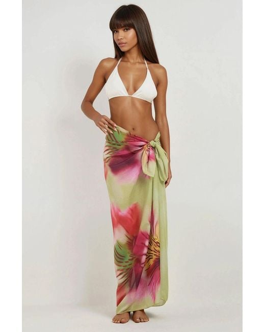 Hiccup Red Printed Beach Maxi Cover-Up