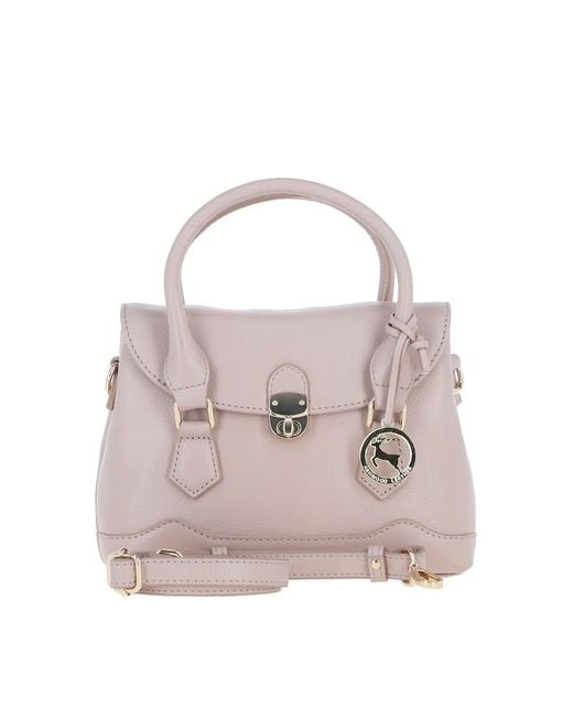 Ashwood Leather Pink Elegant Handbag With Detachable Crossbody Strap