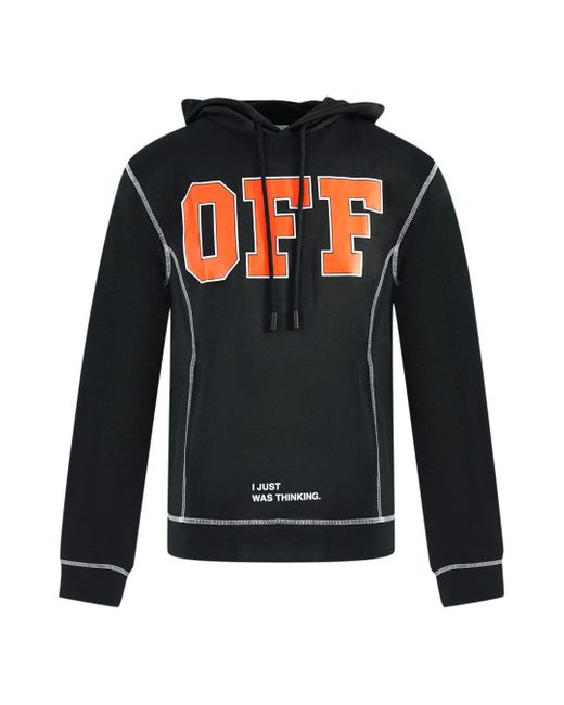 Off-White c/o Virgil Abloh Gebroken Witte Zwarte Hoodie Met Opvallend Logo in het Black voor heren