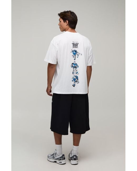 BoohooMAN White Oversized Buzz Toy Story License Print T-Shirt for men
