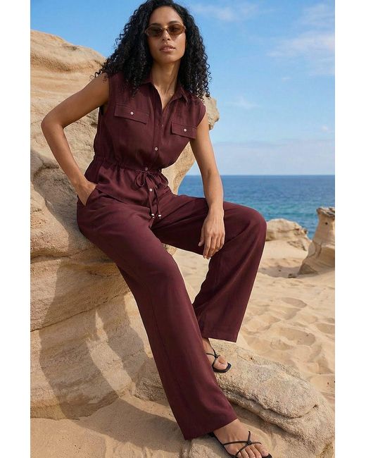 Roman Blue Crepe Elasticated Waist Trouser