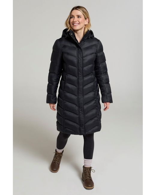 Mountain Warehouse Blue 'Alexa' Padded Jacket Water Resistant Warm Winter Hooded Coat Polyamide