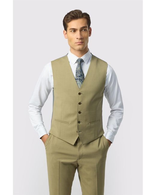 Ted Baker Green Single Breasted Five Button V-Neck Slim Fit Suit Waistcoat for men