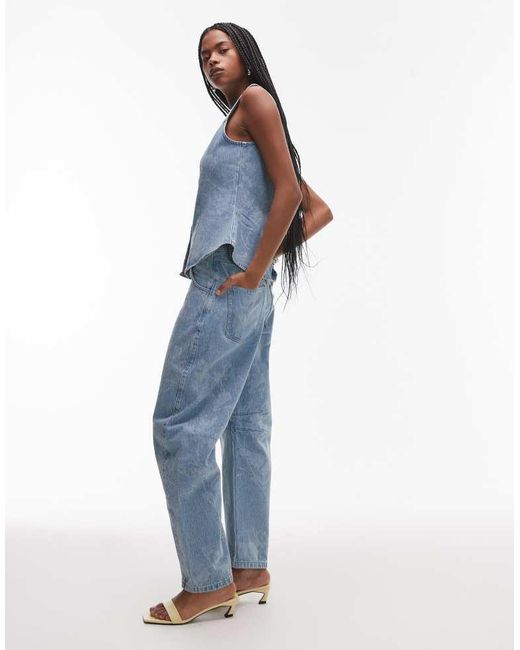 ASOS Blue Barrel Leg Jean