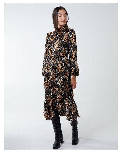 Blue Vanilla White Blouson Elasticated Wrap Midi Dress