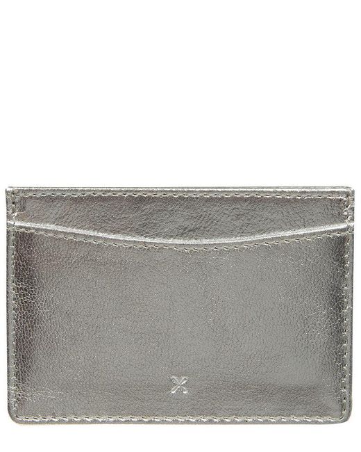 NiNa Amora Gray 'Annalisa' Metallic Leather Card Holder