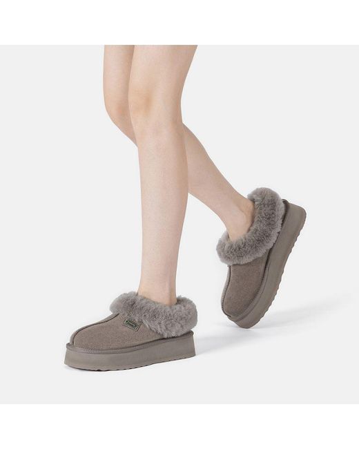 EverAu Australia Gray Ever Au Topknot Leather Slippers