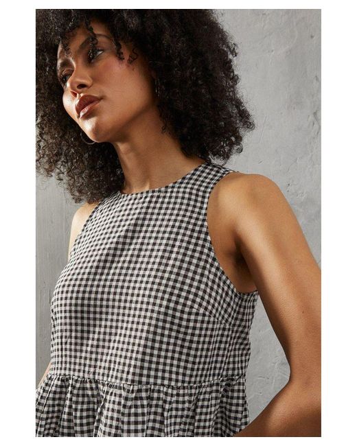 Warehouse Gingham Sleeveless Maxi Dress in Grey Lyst UK
